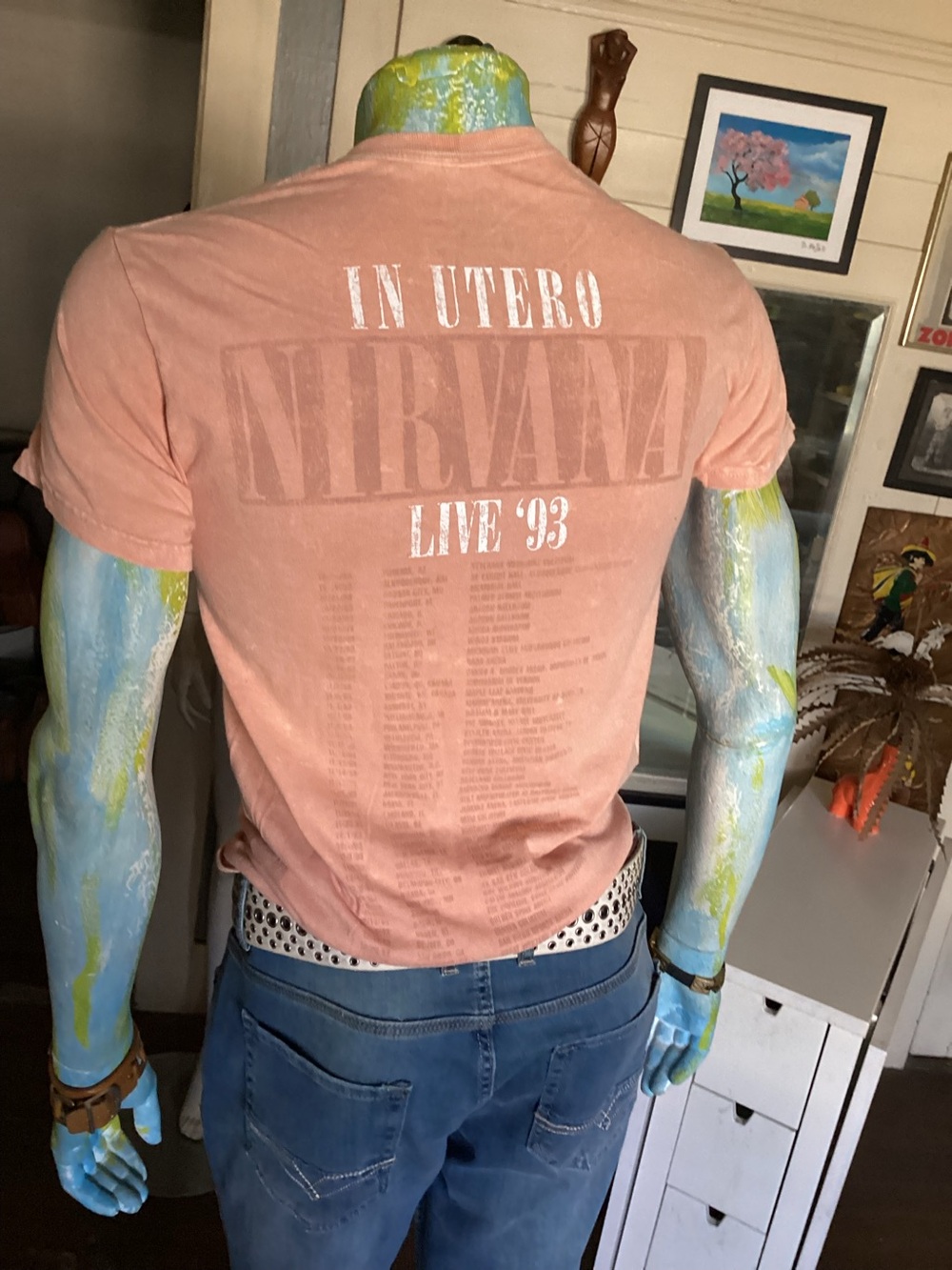 NIRVANA salmon In Utero' Live '93 Back-Print Short Sleeve Tee